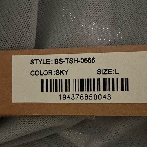 NWT SKIMS Summer Sheer Mesh Bodysuit Sky Blue Bodysuit T-shirt Shortsleeved Top - Picture 5 of 5